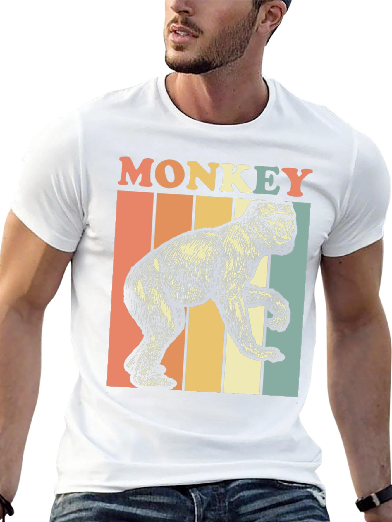 Retro Monkey Graphic T-Shirt