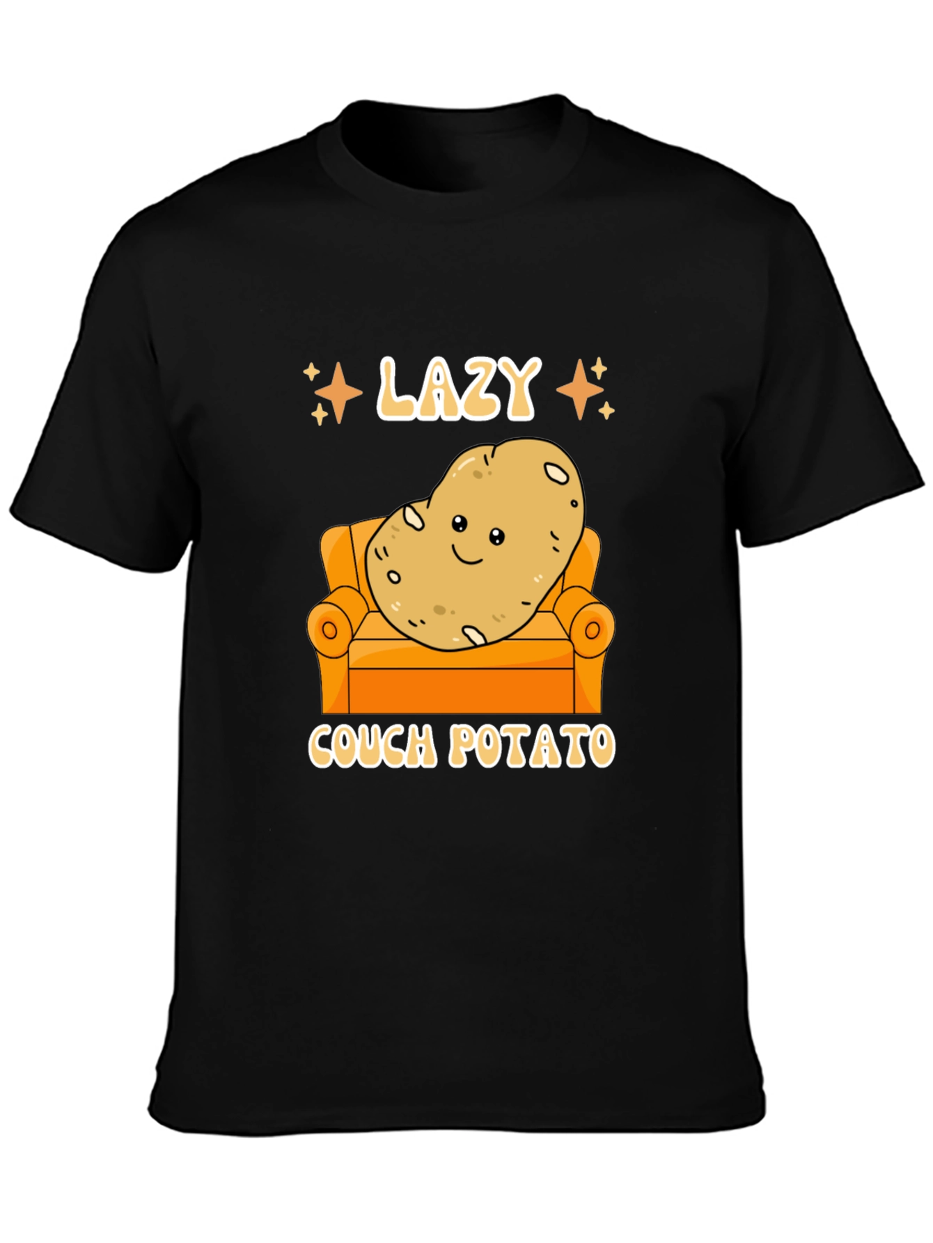 Lazy Couch Potato Graphic T-Shirt Funny Design