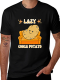 Lazy Couch Potato Graphic T-Shirt Funny Design