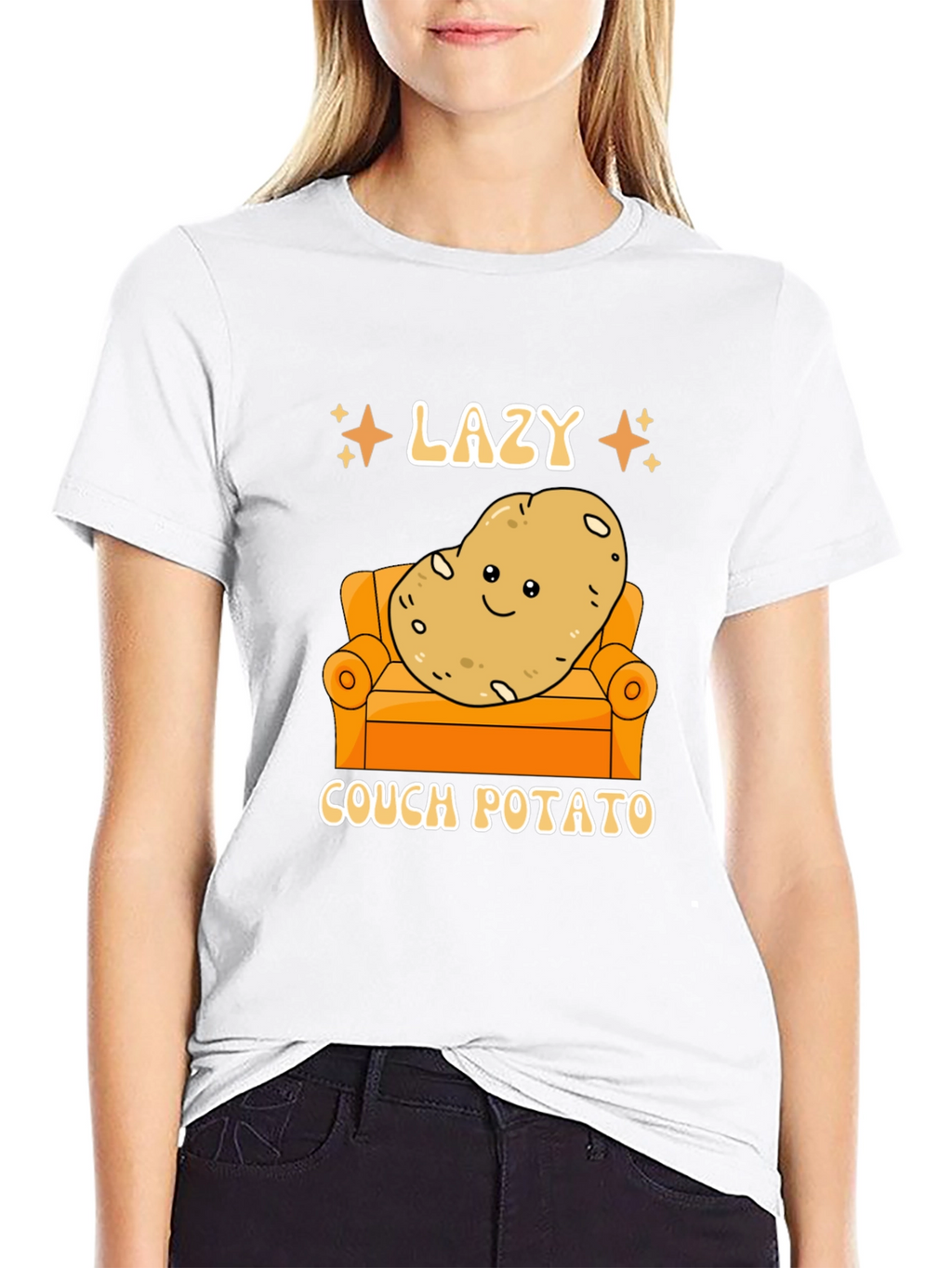 Lazy Couch Potato Graphic T-Shirt Funny Design