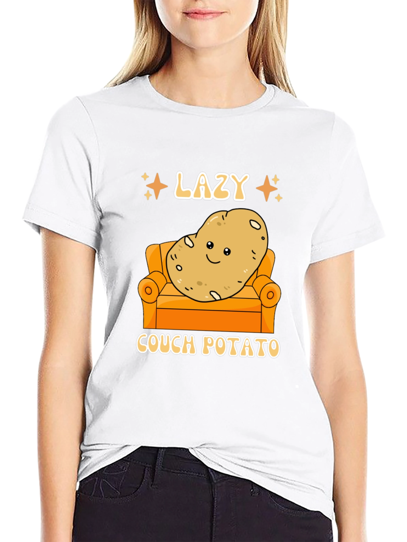 Lazy Couch Potato Graphic T-Shirt Funny Design