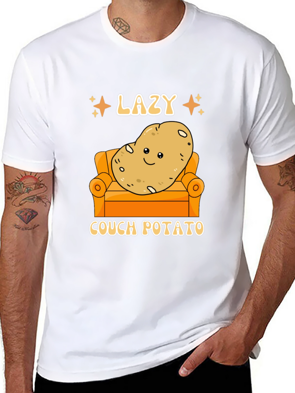 Lazy Couch Potato Graphic T-Shirt Funny Design