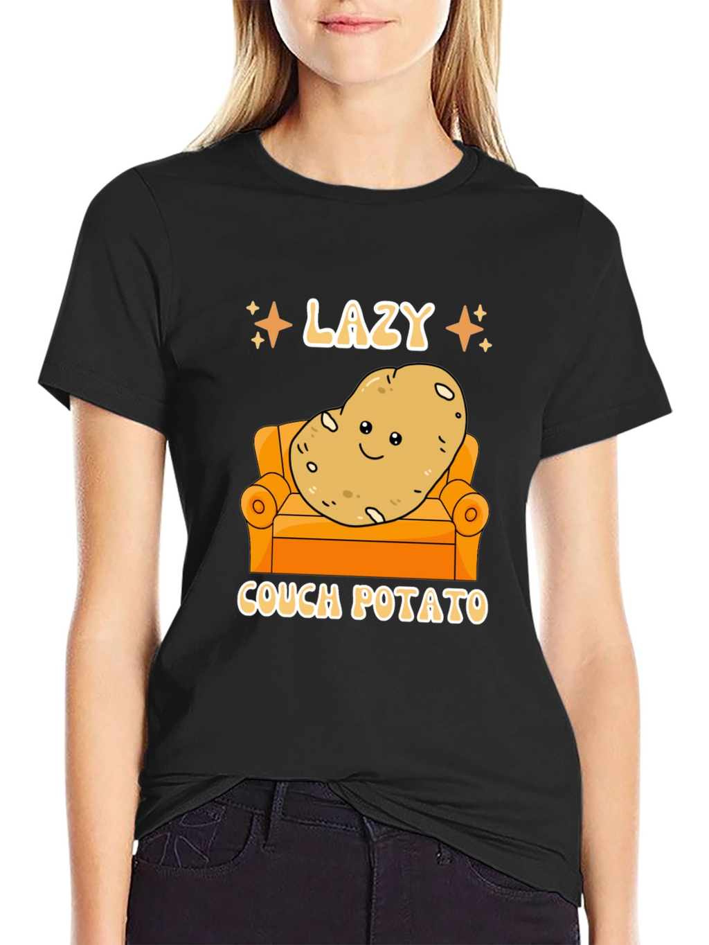 Lazy Couch Potato Graphic T-Shirt Funny Design