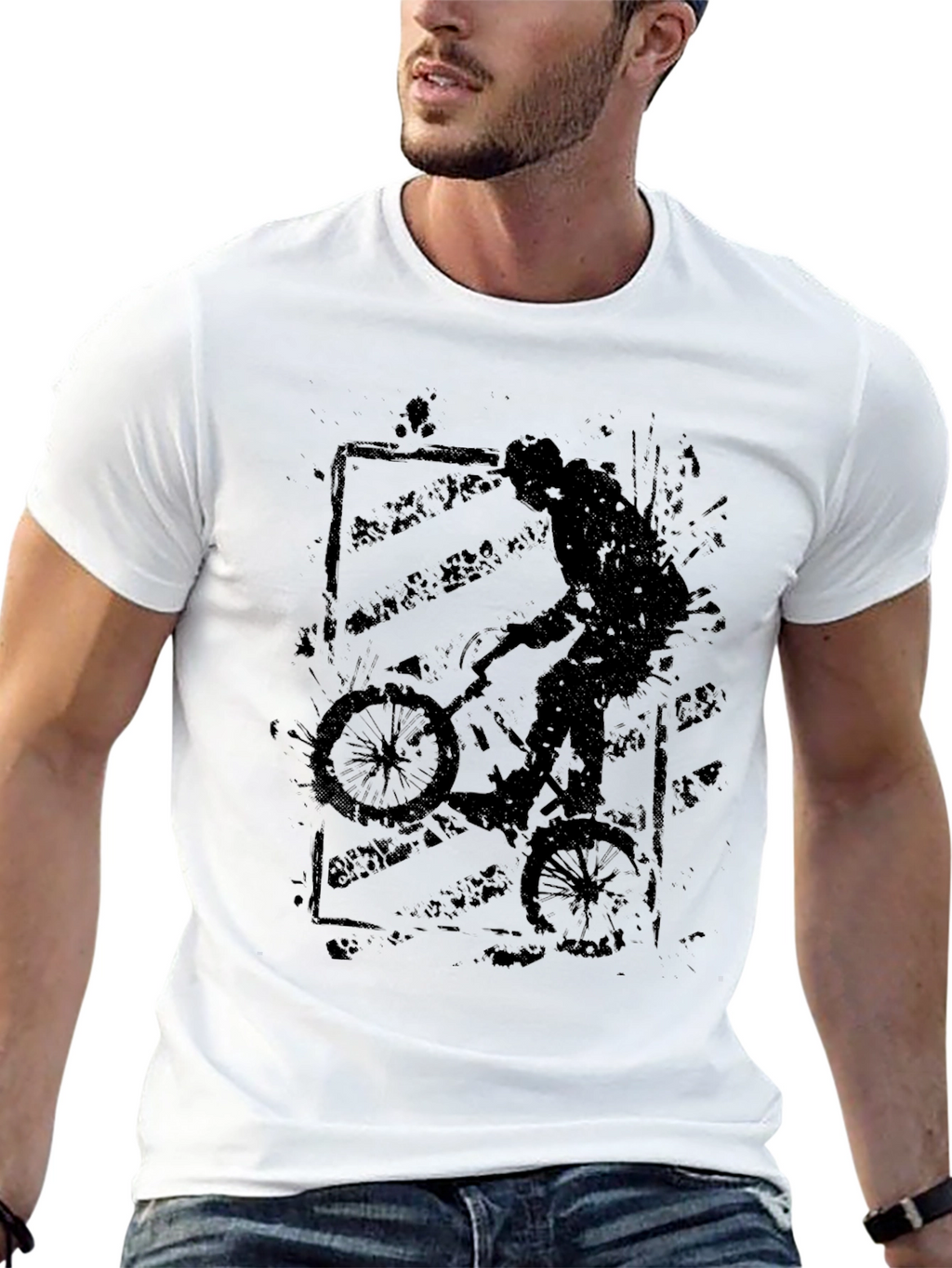 BMX Rider Graphic Tee - Cool Black T-Shirt