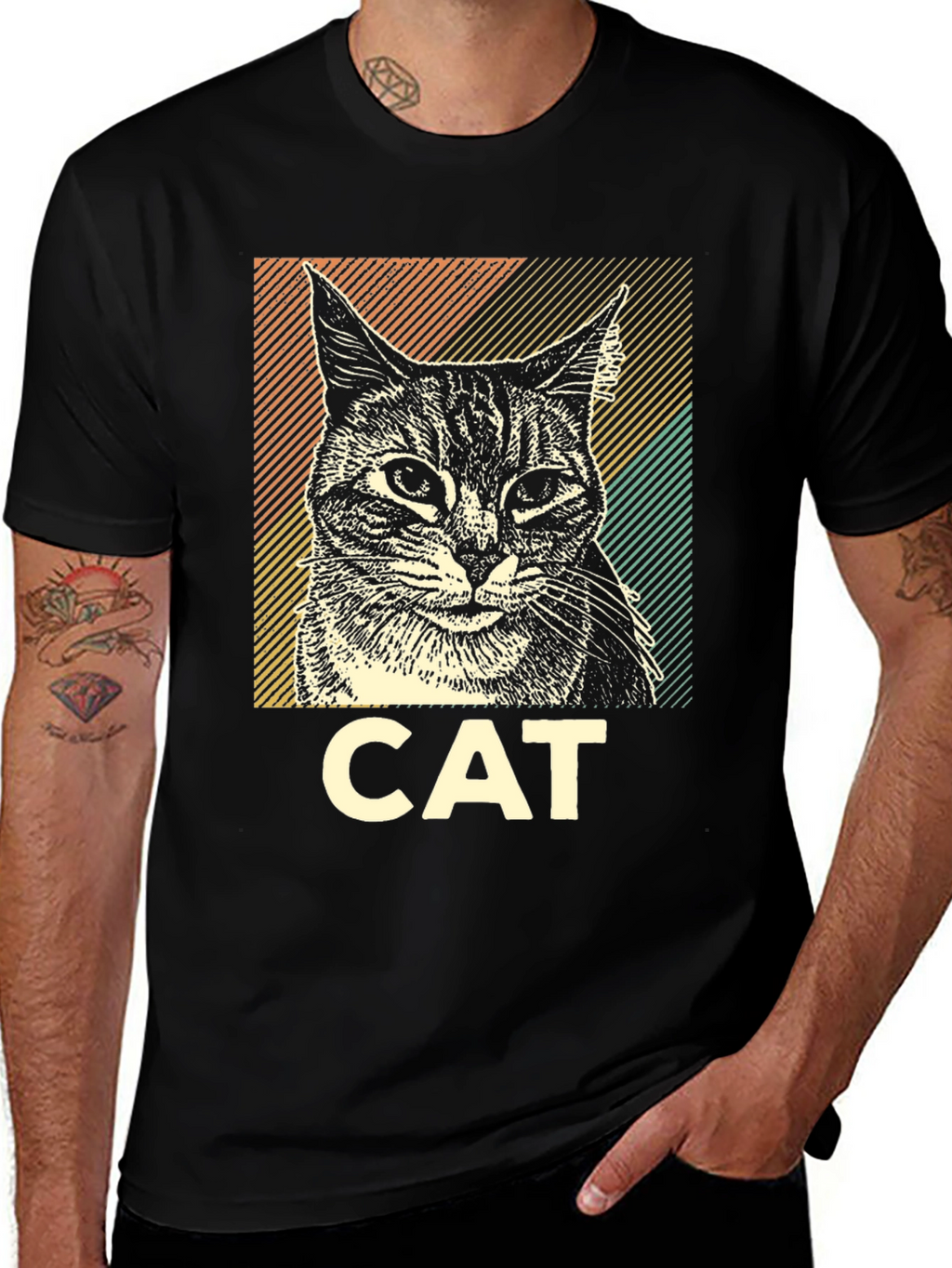 Cool Cat Graphic T-Shirt - Unisex Black Tee