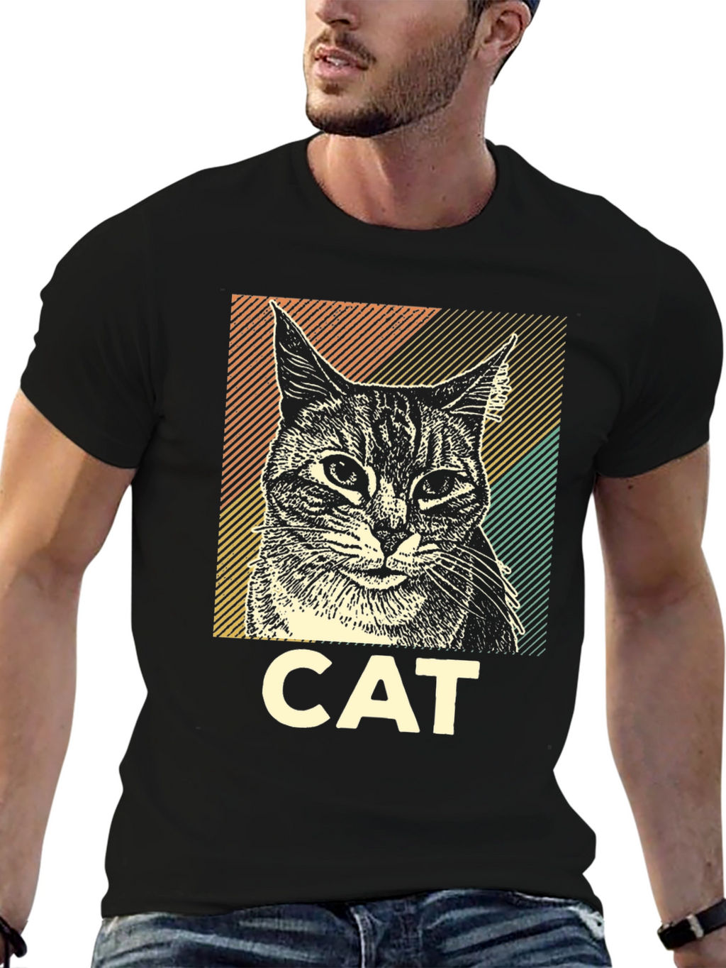 Cool Cat Graphic T-Shirt - Unisex Black Tee