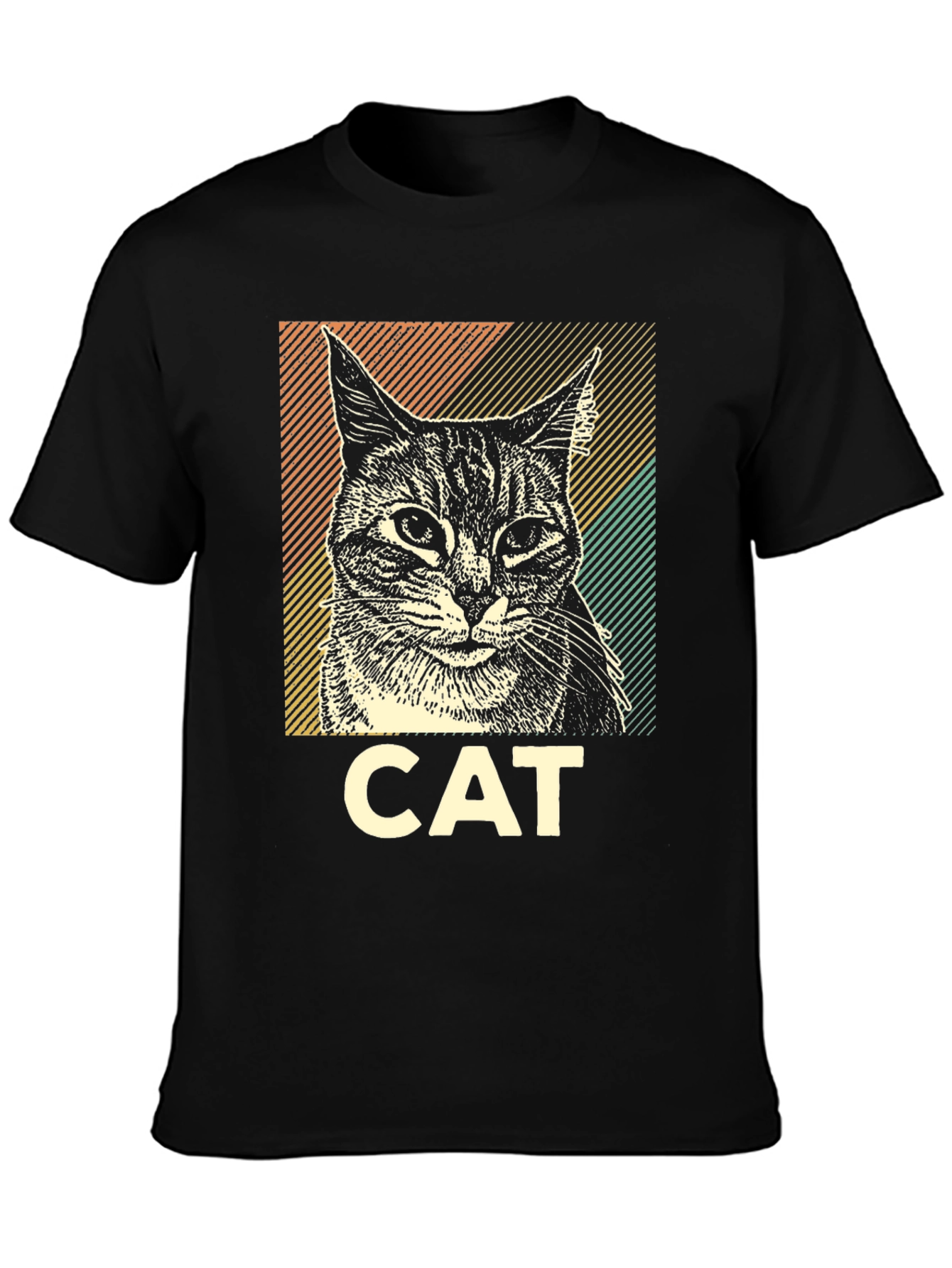 Cool Cat Graphic T-Shirt - Unisex Black Tee