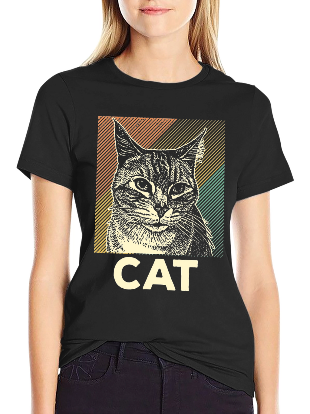 Cool Cat Graphic T-Shirt - Unisex Black Tee