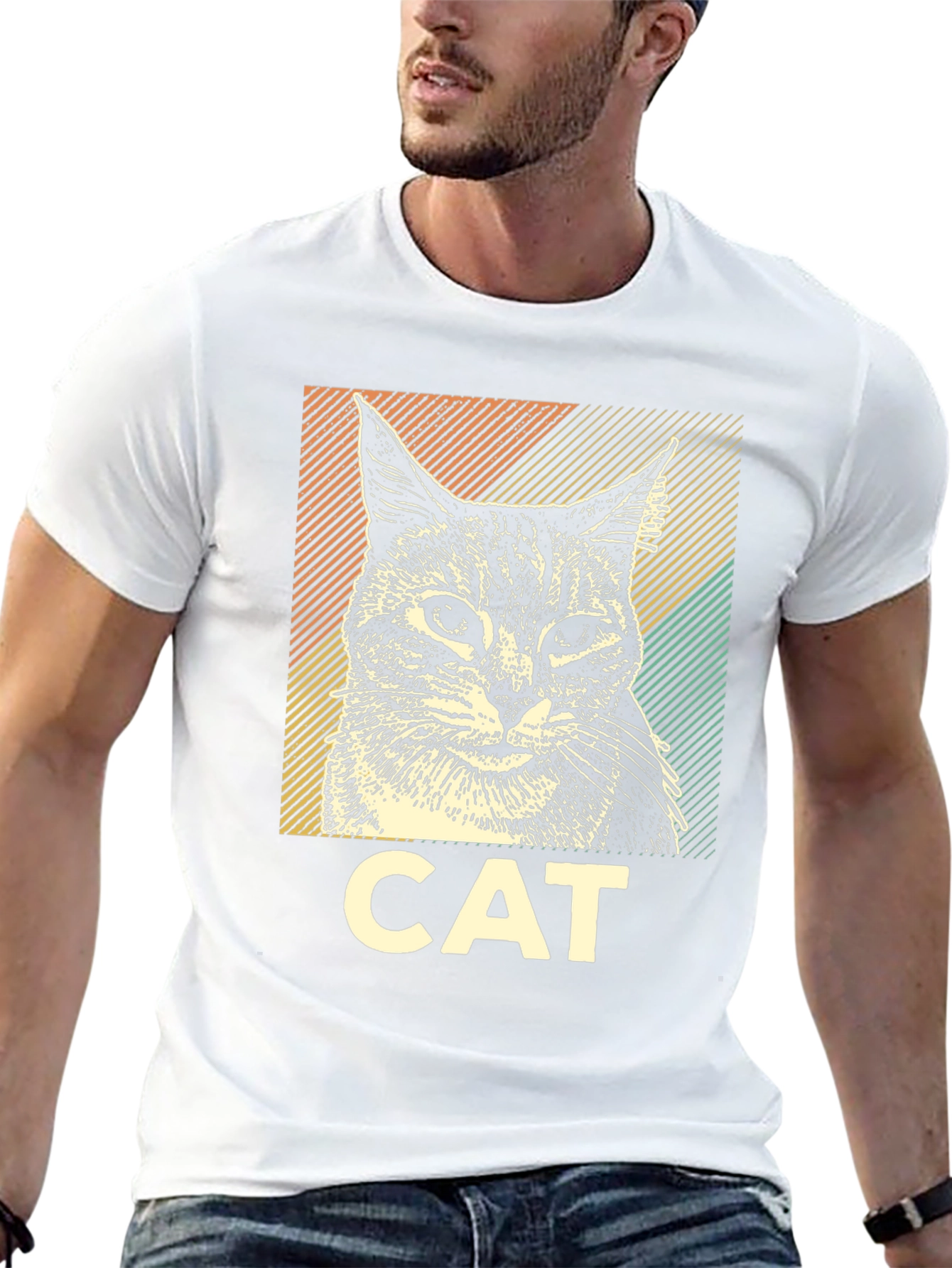 Cool Cat Graphic T-Shirt - Unisex Black Tee