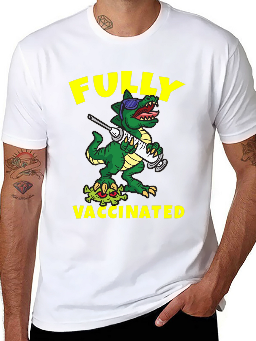 Fully Vaccinated Dinosaur T-Shirt