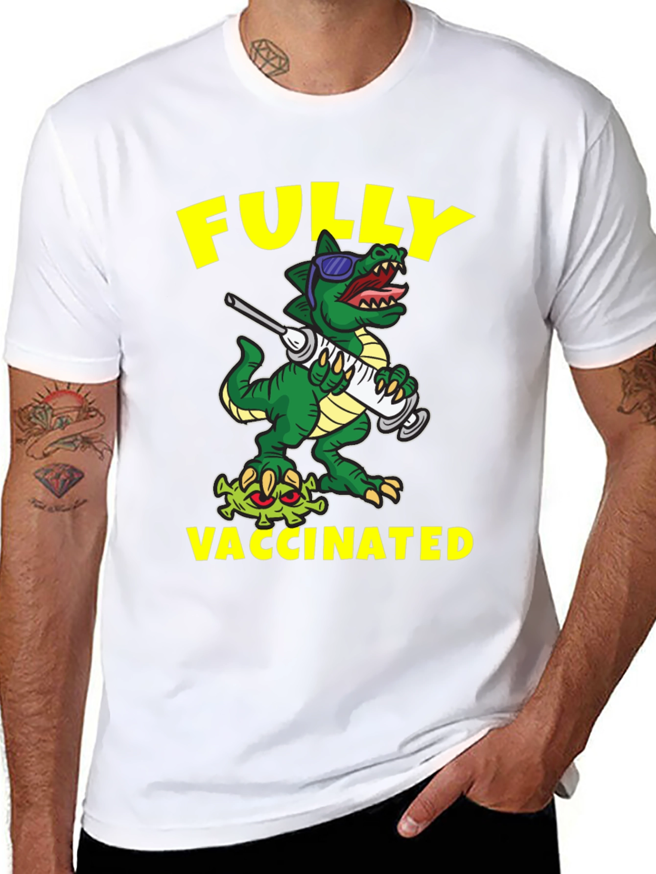 Fully Vaccinated Dinosaur T-Shirt