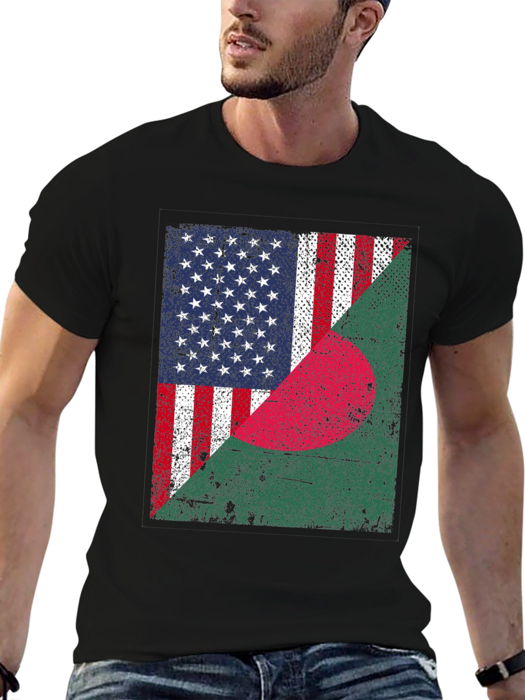 USA & Bangladesh Flag T-Shirt