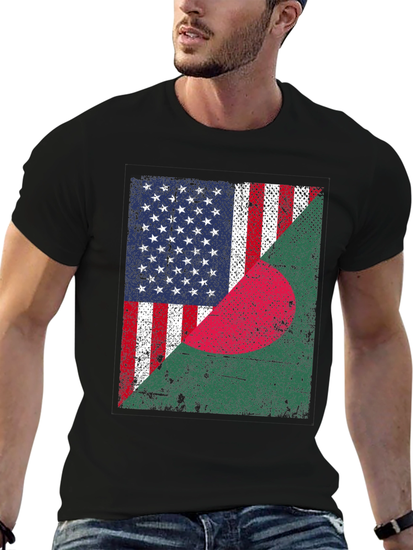 USA & Bangladesh Flag T-Shirt