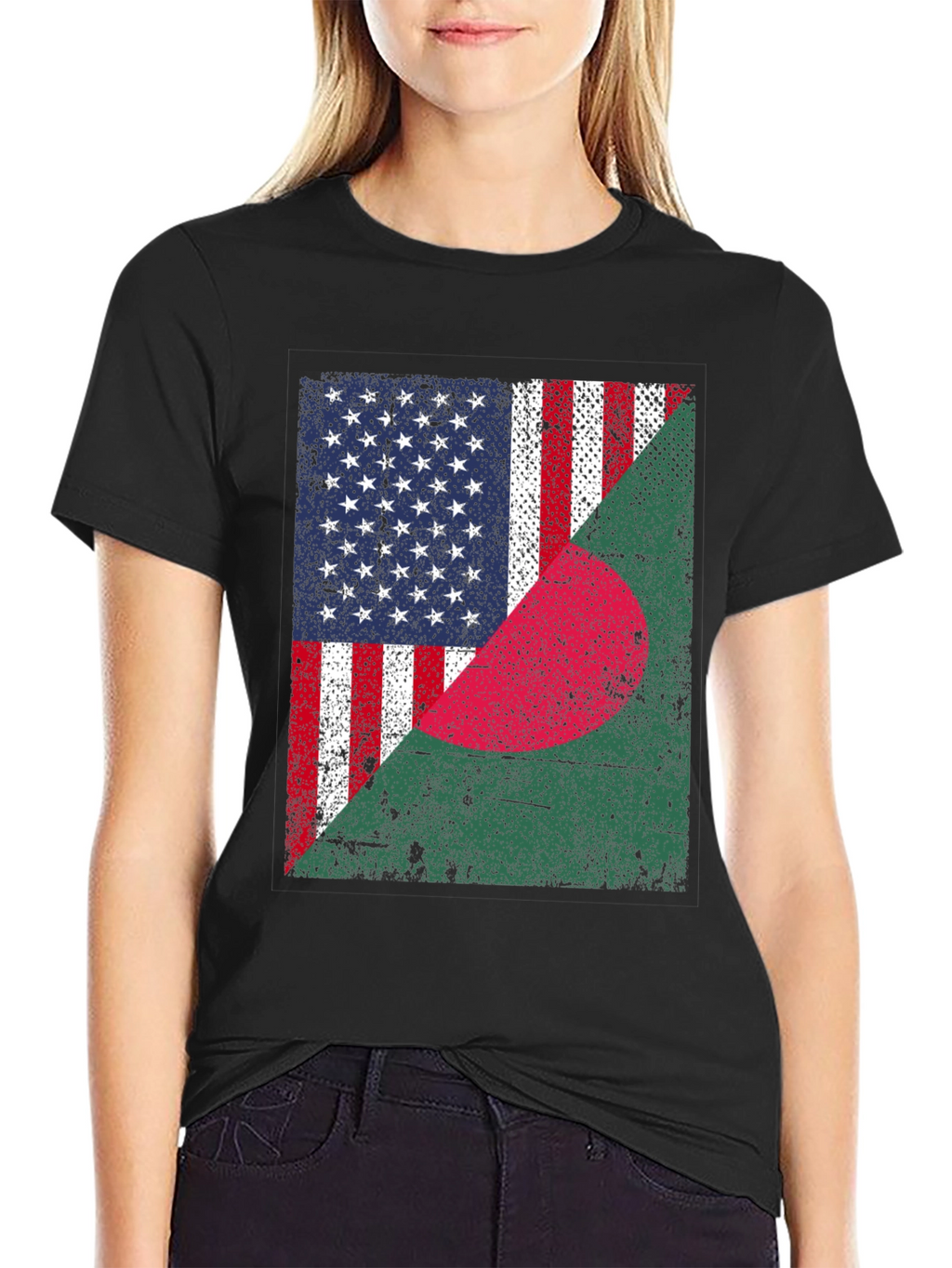 USA & Bangladesh Flag T-Shirt