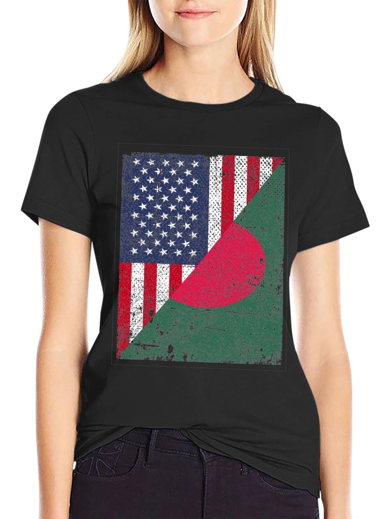 USA & Bangladesh Flag T-Shirt