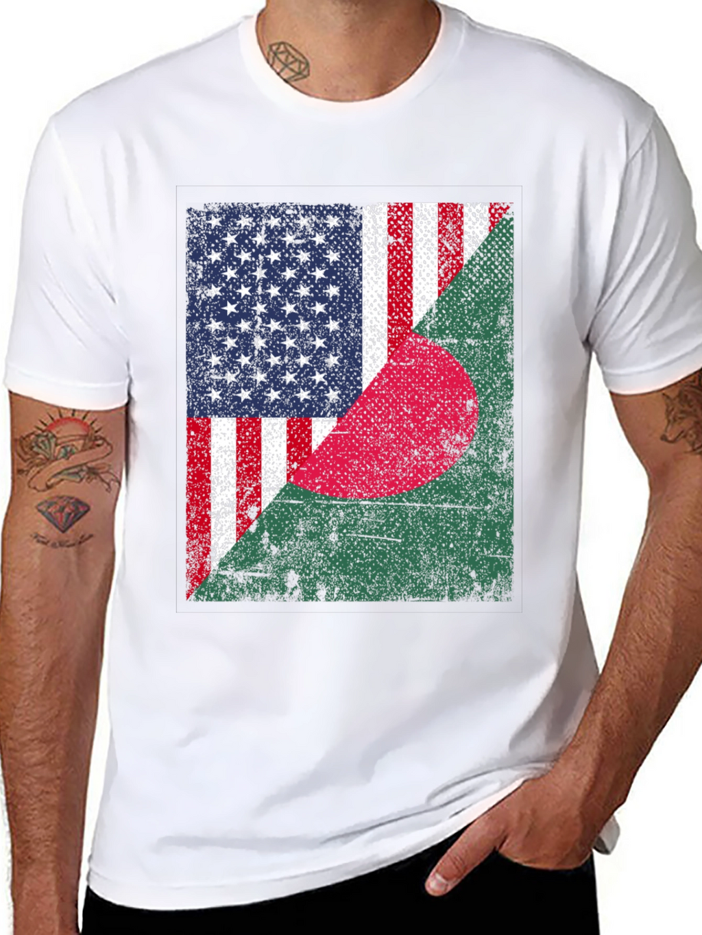 USA & Bangladesh Flag T-Shirt