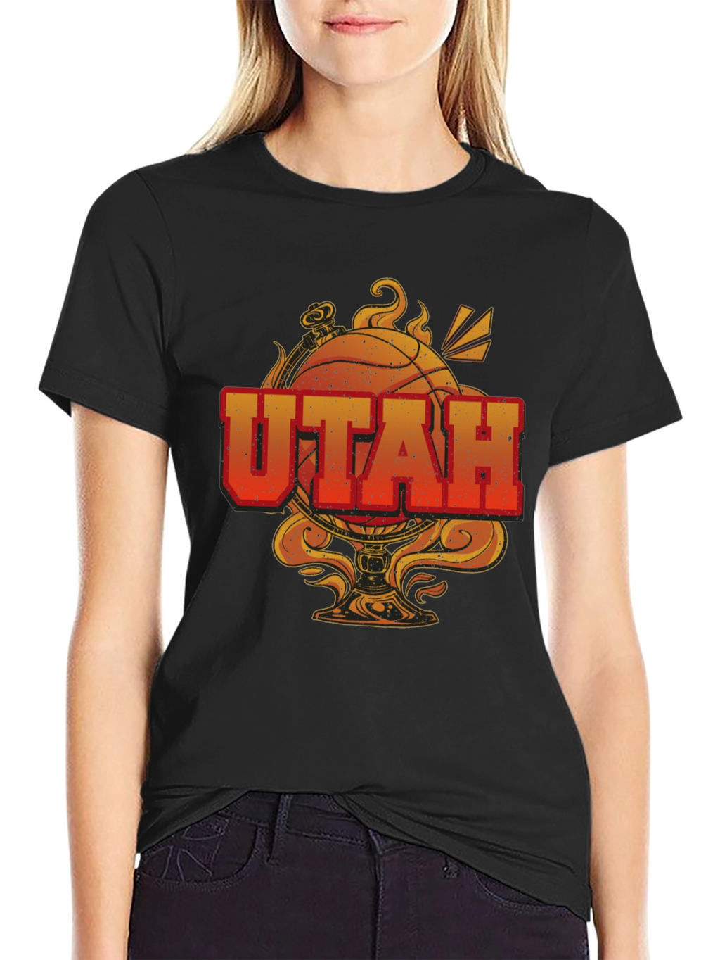 Utah Basketball Graphic T-Shirt - Black