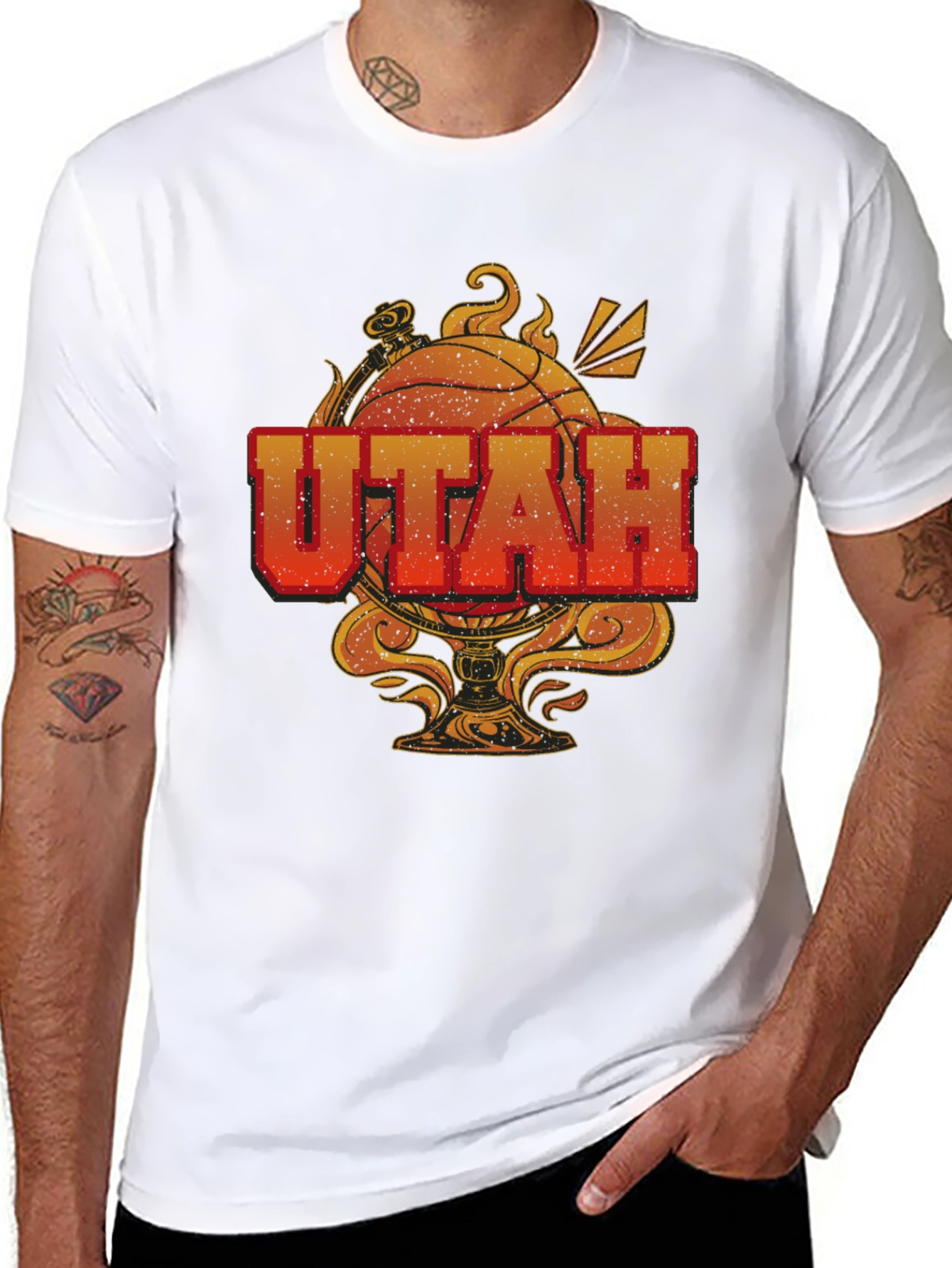Utah Basketball Graphic T-Shirt - Black