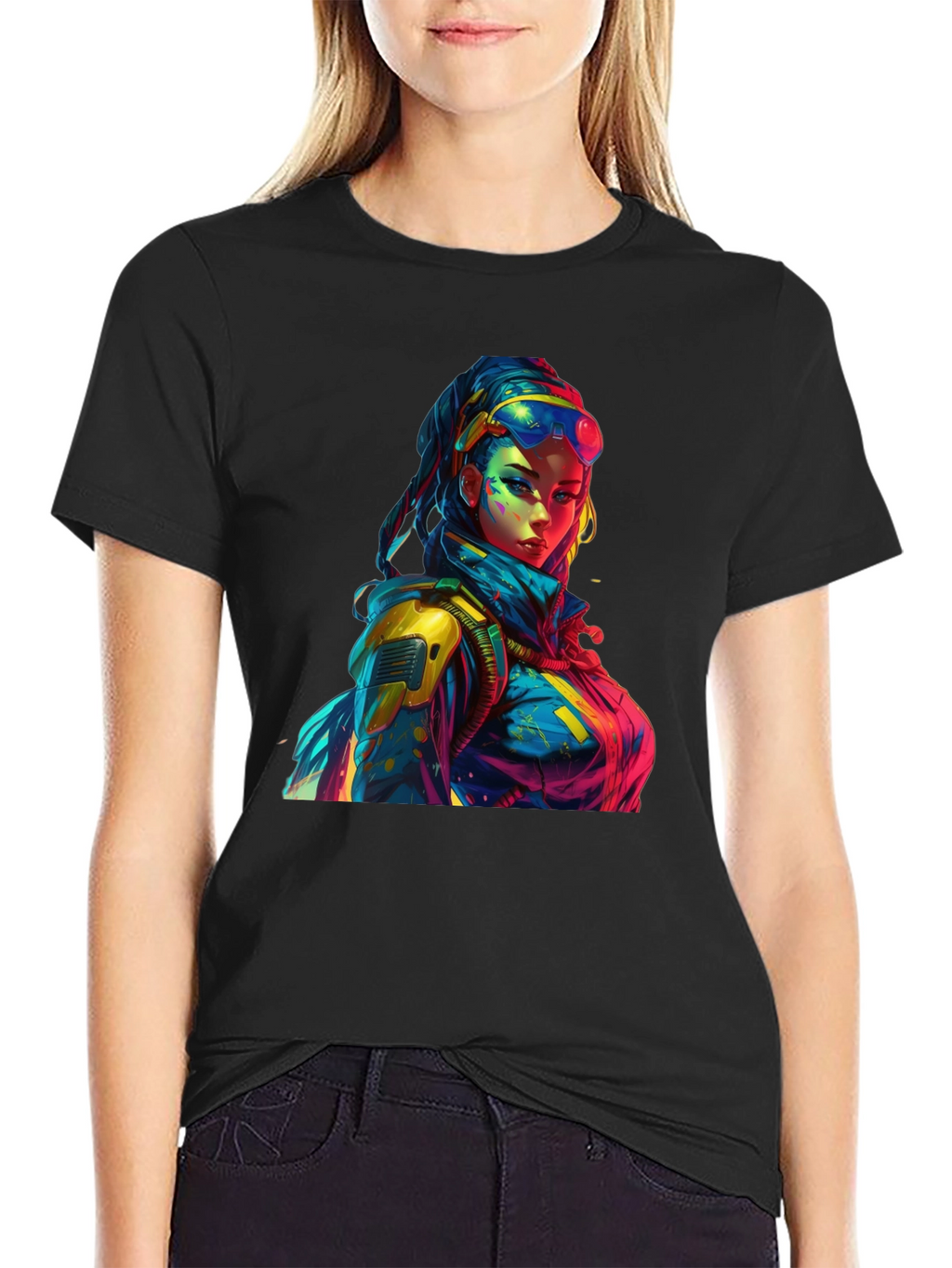 Cyberpunk Style Graphic Print T-Shirt