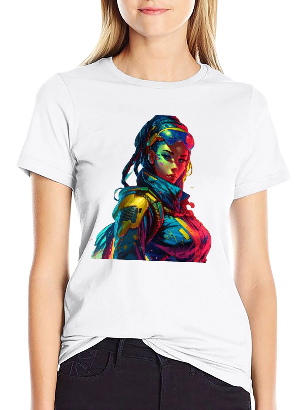 Cyberpunk Style Graphic Print T-Shirt