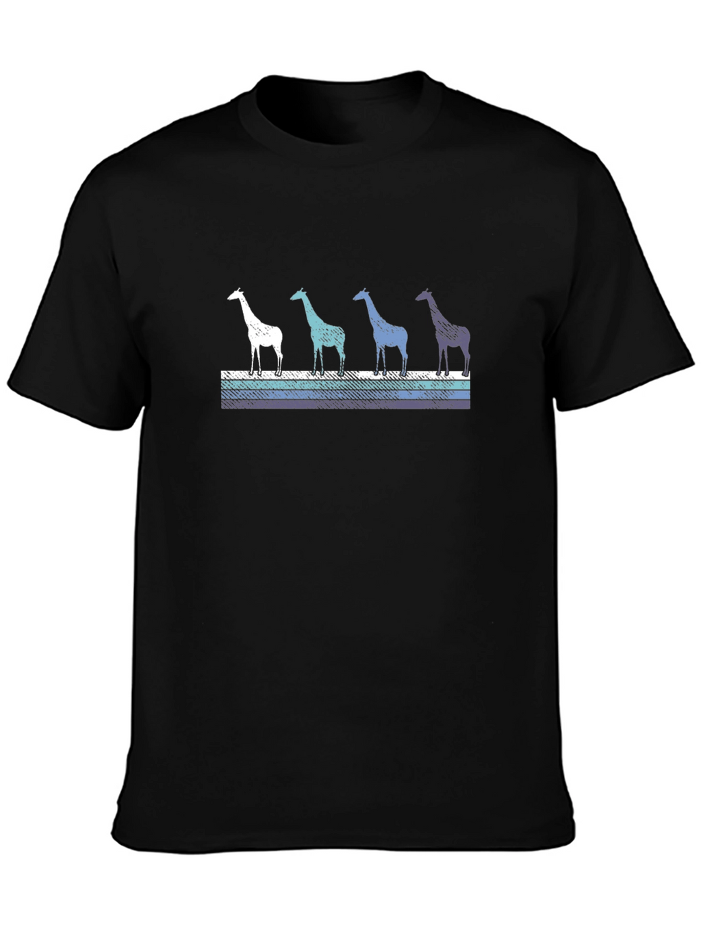 Giraffe Silhouette Graphic Print T-Shirt