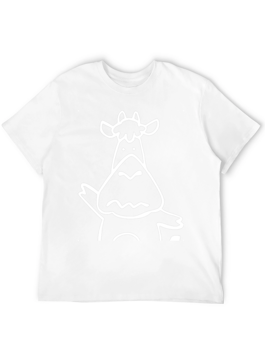 Funny Cartoon Cow Graphic Black T-Shirt