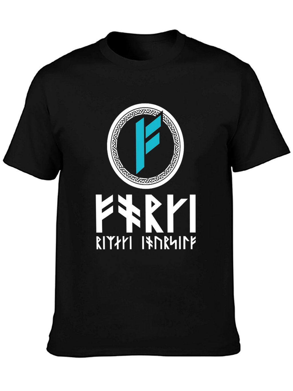 Viking Runes T-Shirt - Black Cotton Norse Design