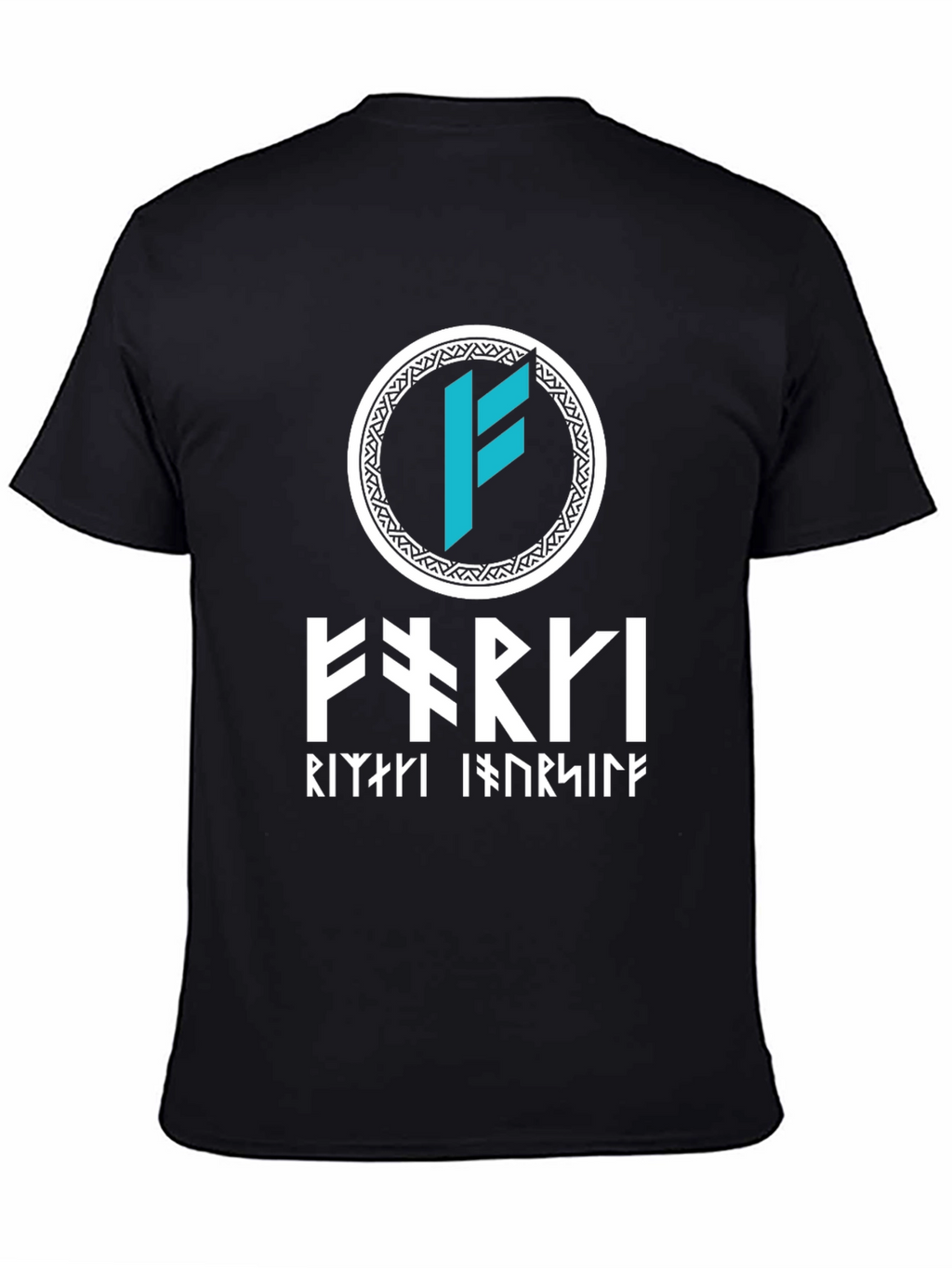 Viking Runes T-Shirt - Black Cotton Norse Design