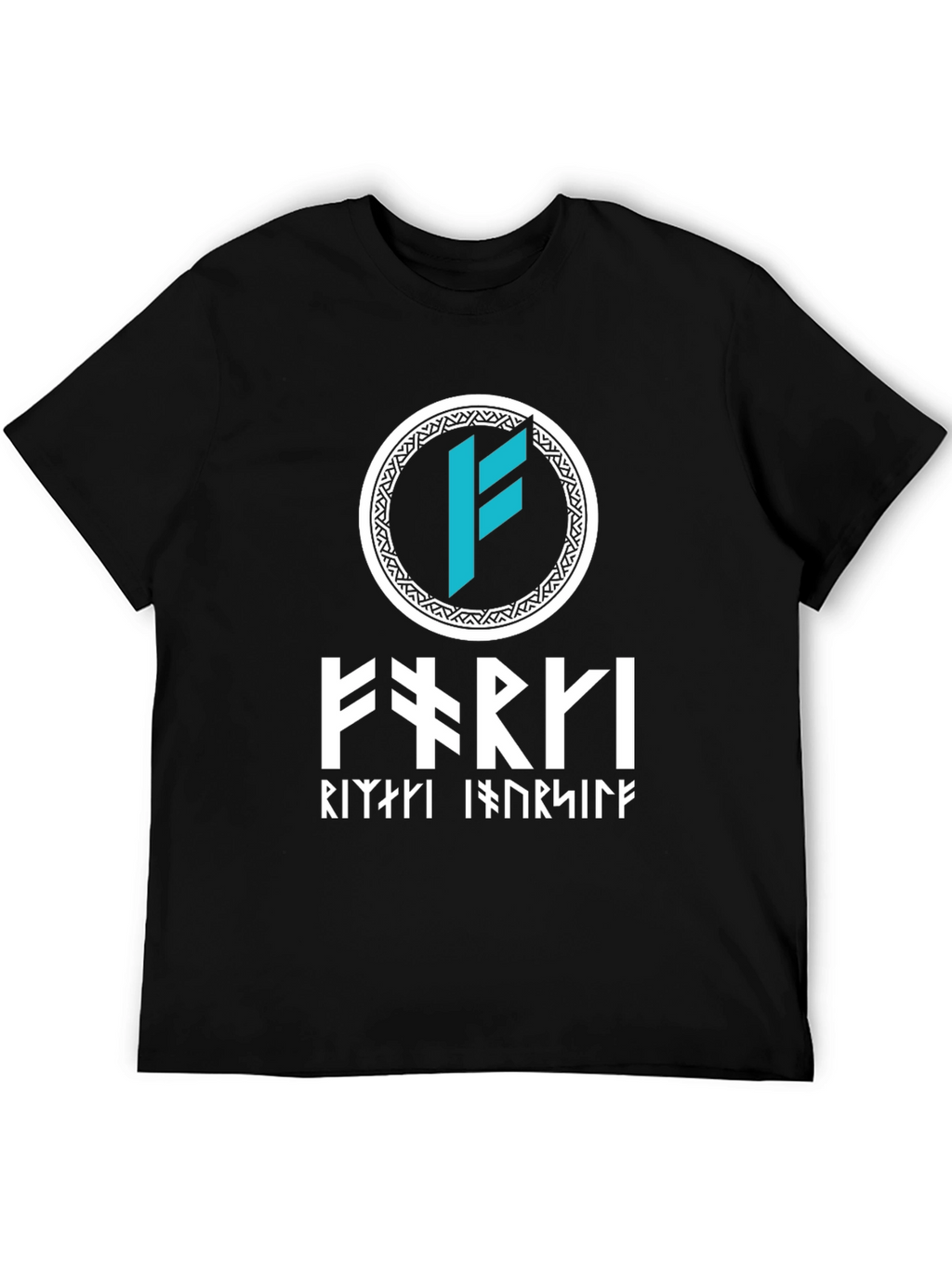 Viking Runes T-Shirt - Black Cotton Norse Design