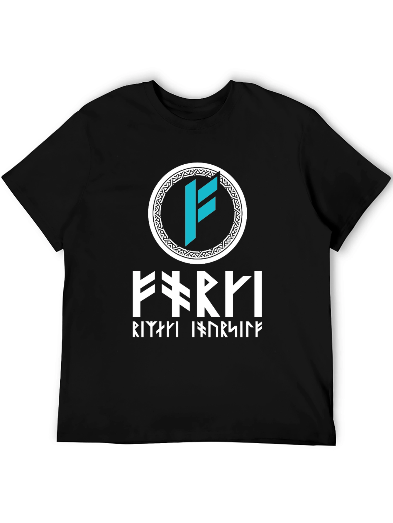 Viking Runes T-Shirt - Black Cotton Norse Design
