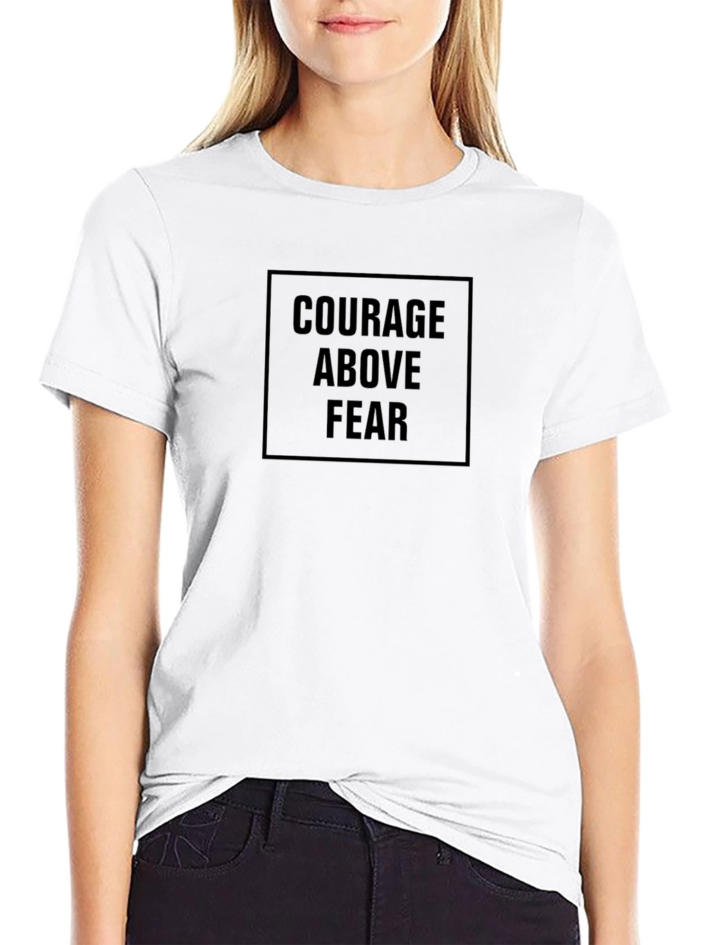 Courage Above Fear Black Graphic Tee