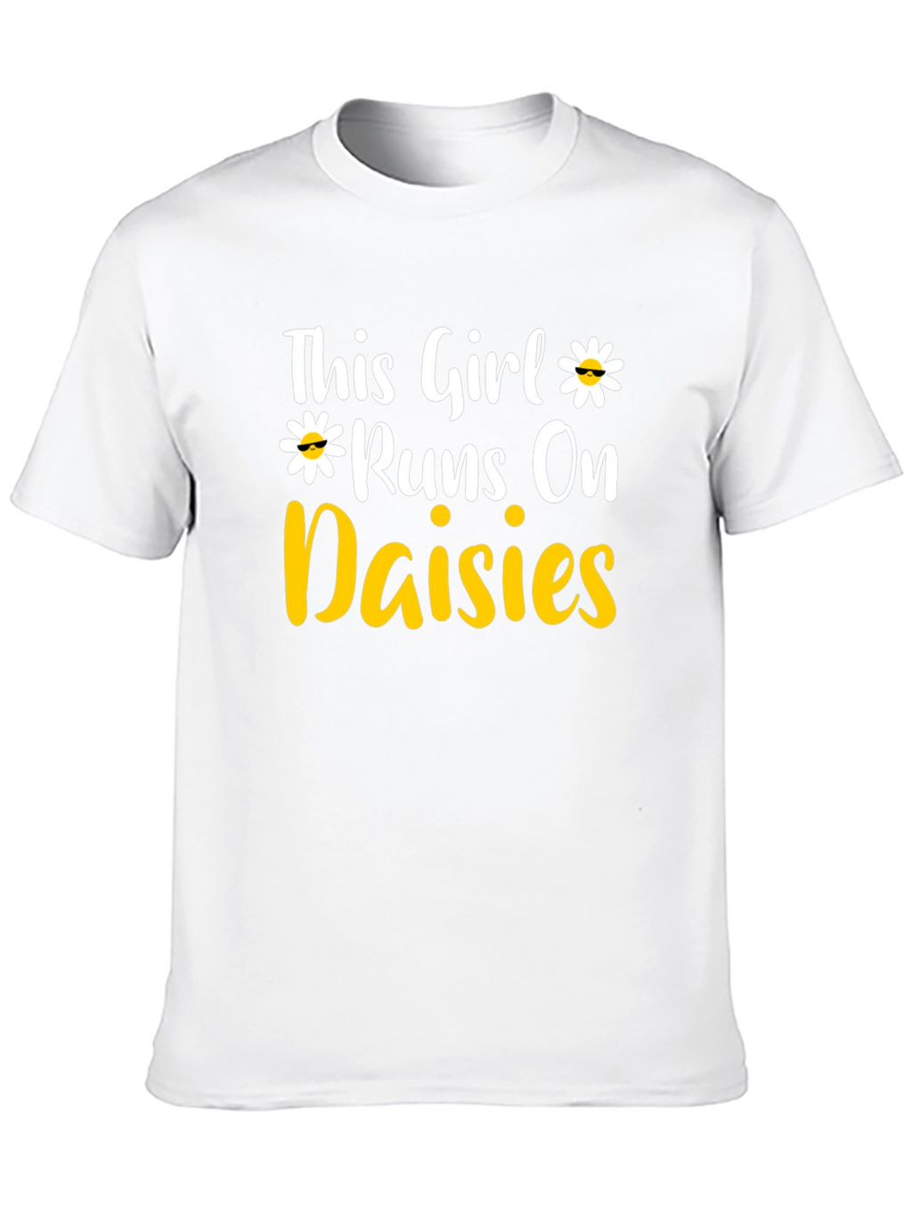 This Girl Runs on Daisies T-Shirt - Black