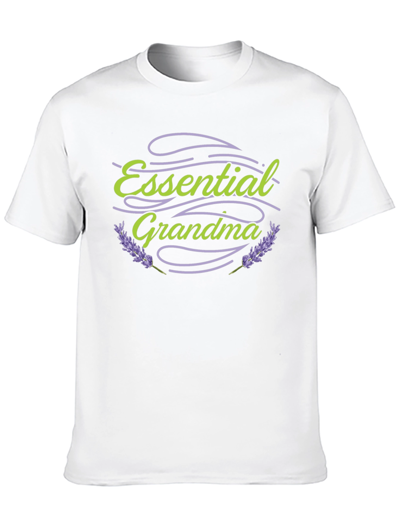 Essential Grandma Black T-Shirt Lavender Design