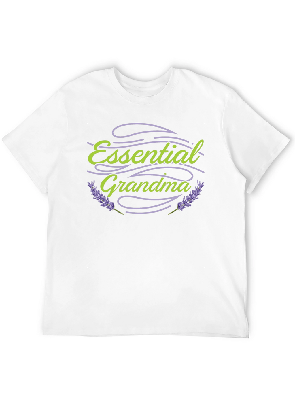 Essential Grandma Black T-Shirt Lavender Design