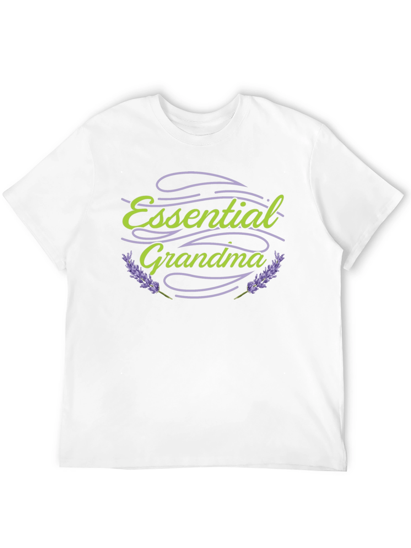 Essential Grandma Black T-Shirt Lavender Design