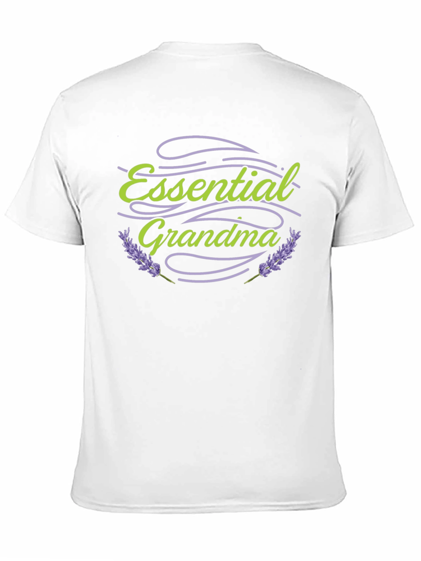 Essential Grandma Black T-Shirt Lavender Design