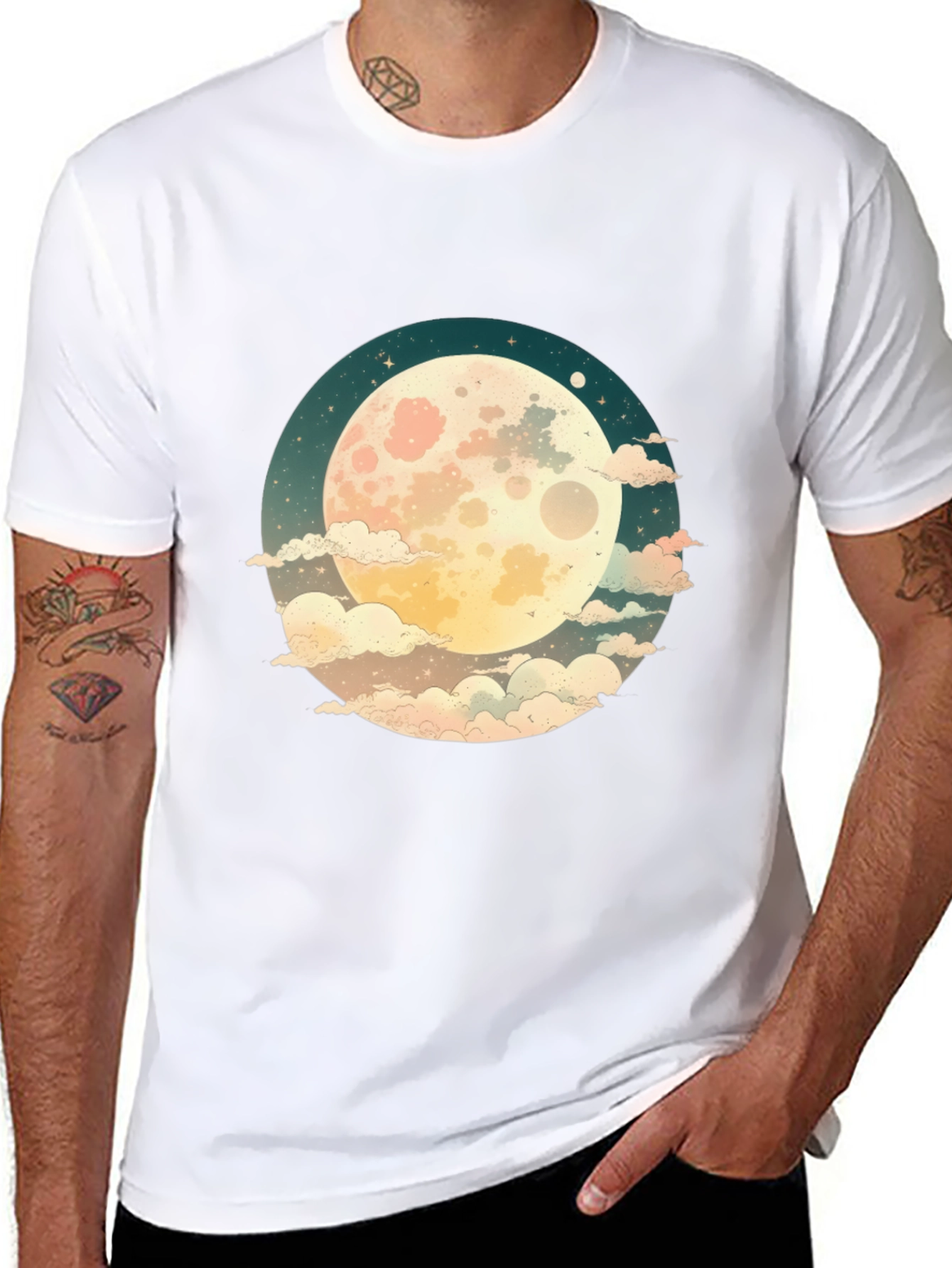 Celestial Moon Graphic Tee - Unisex Black T-Shirt