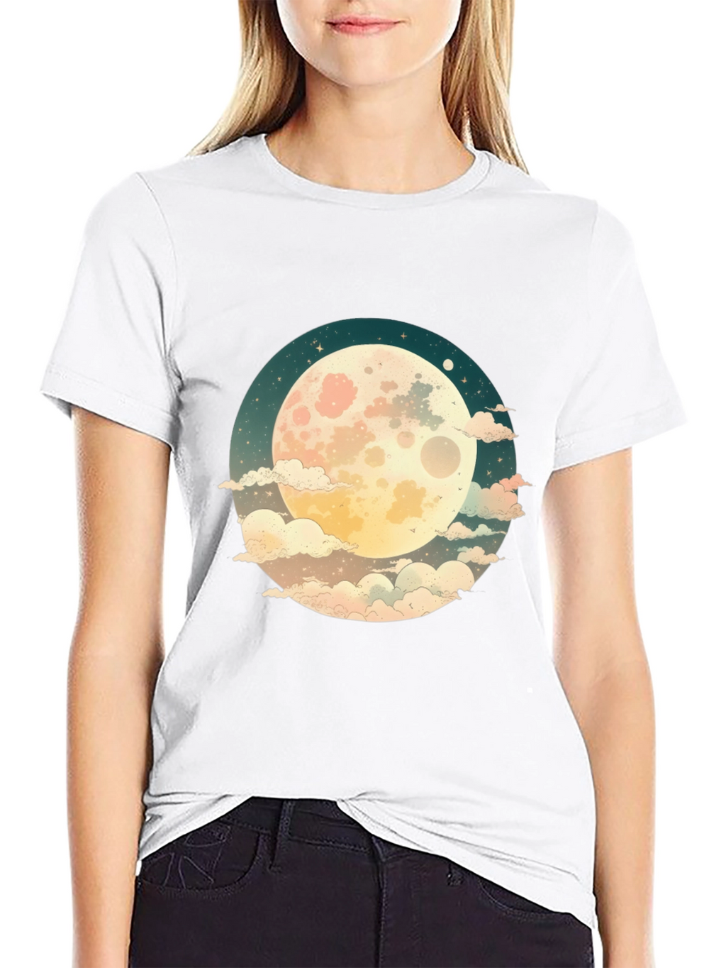 Celestial Moon Graphic Tee - Unisex Black T-Shirt