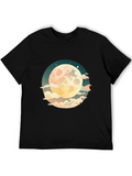 Celestial Moon Graphic Tee - Unisex Black T-Shirt