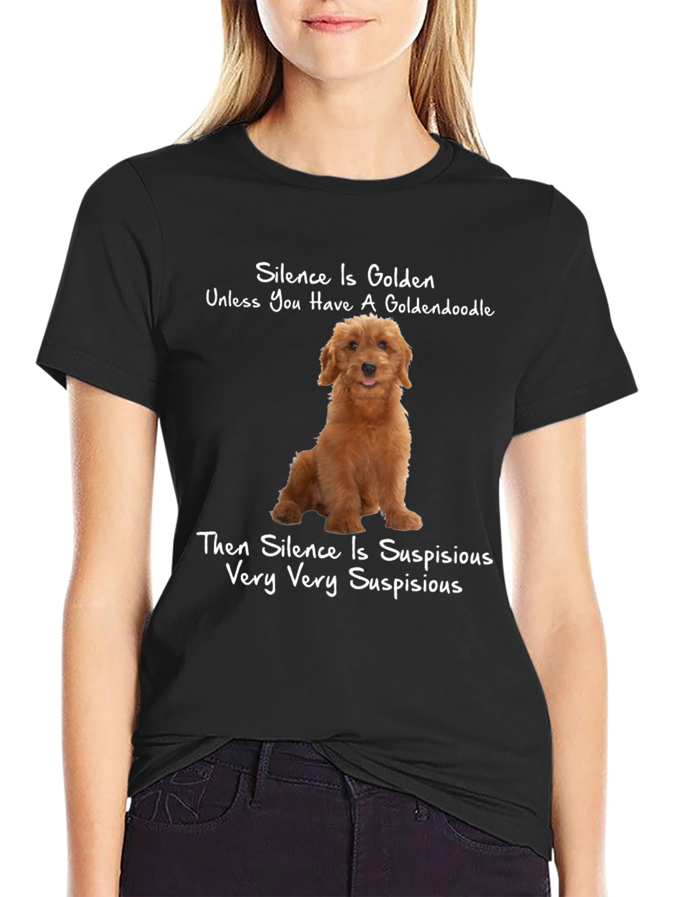Goldendoodle Suspicious Silence T-Shirt