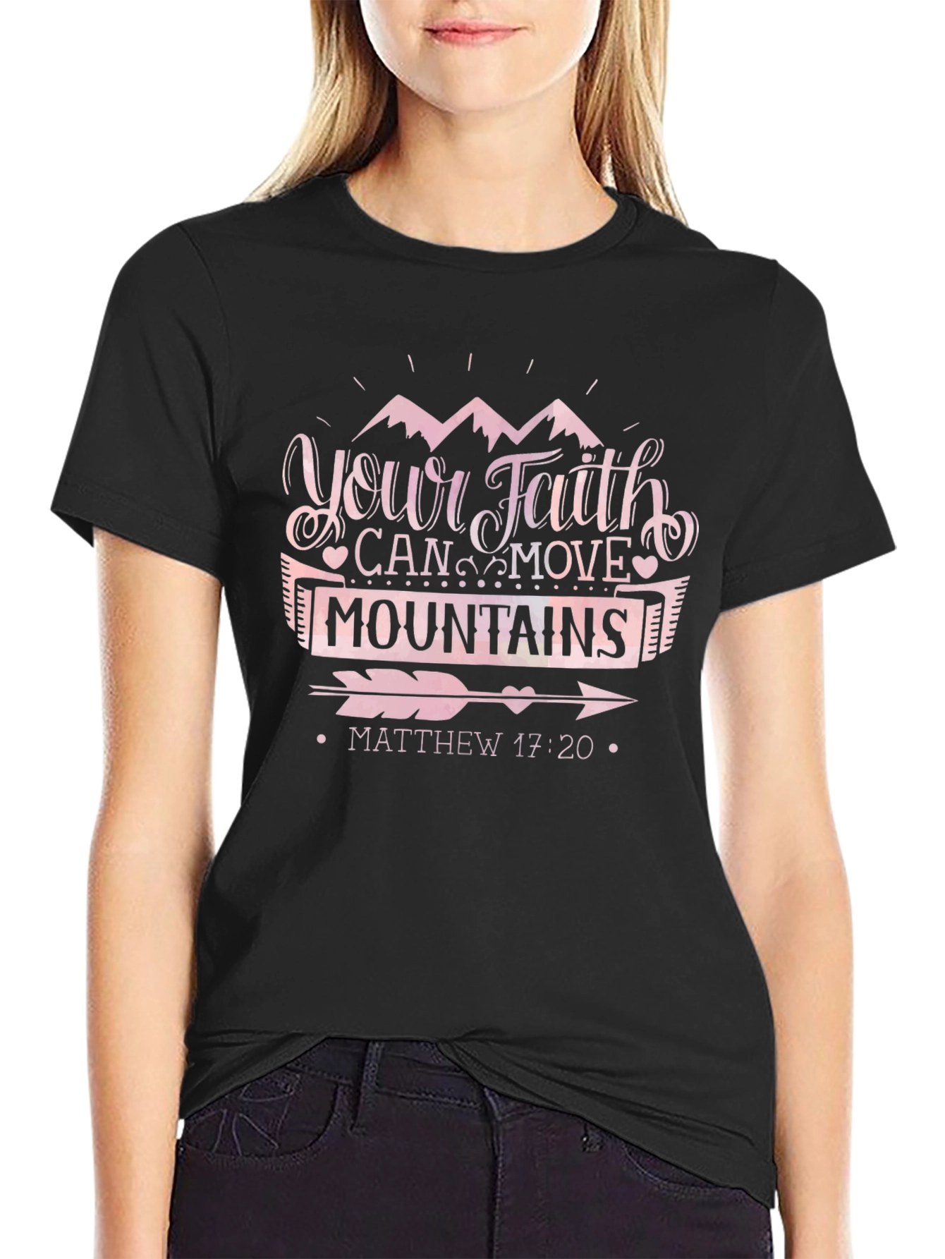 Faith Can Move Mountains Black T-Shirt