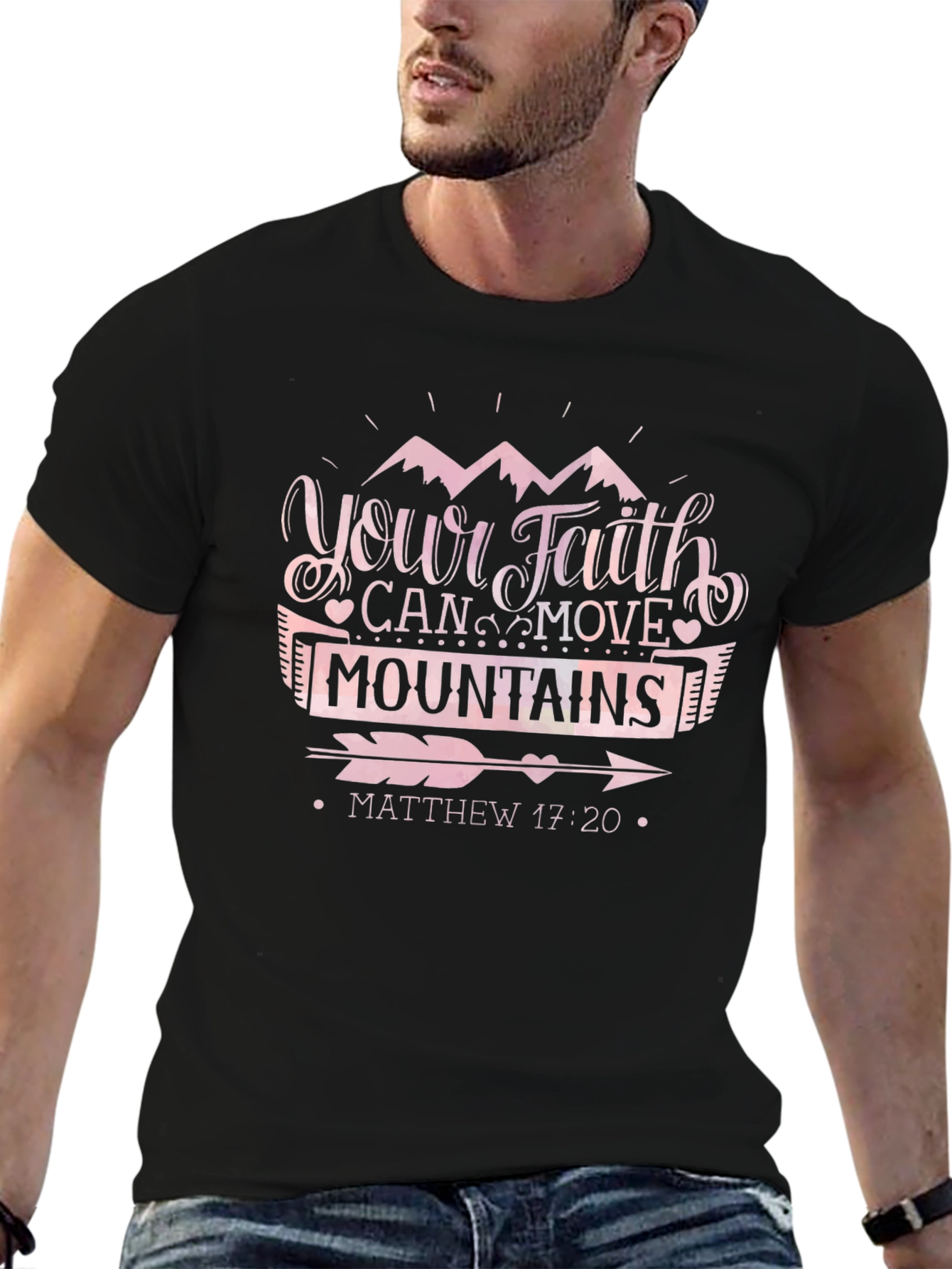 Faith Can Move Mountains Black T-Shirt