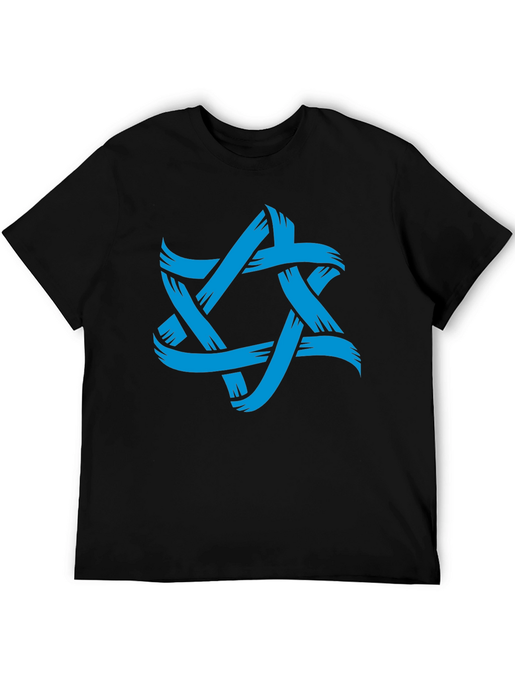 Mens Black T-Shirt with Blue Star Graphic