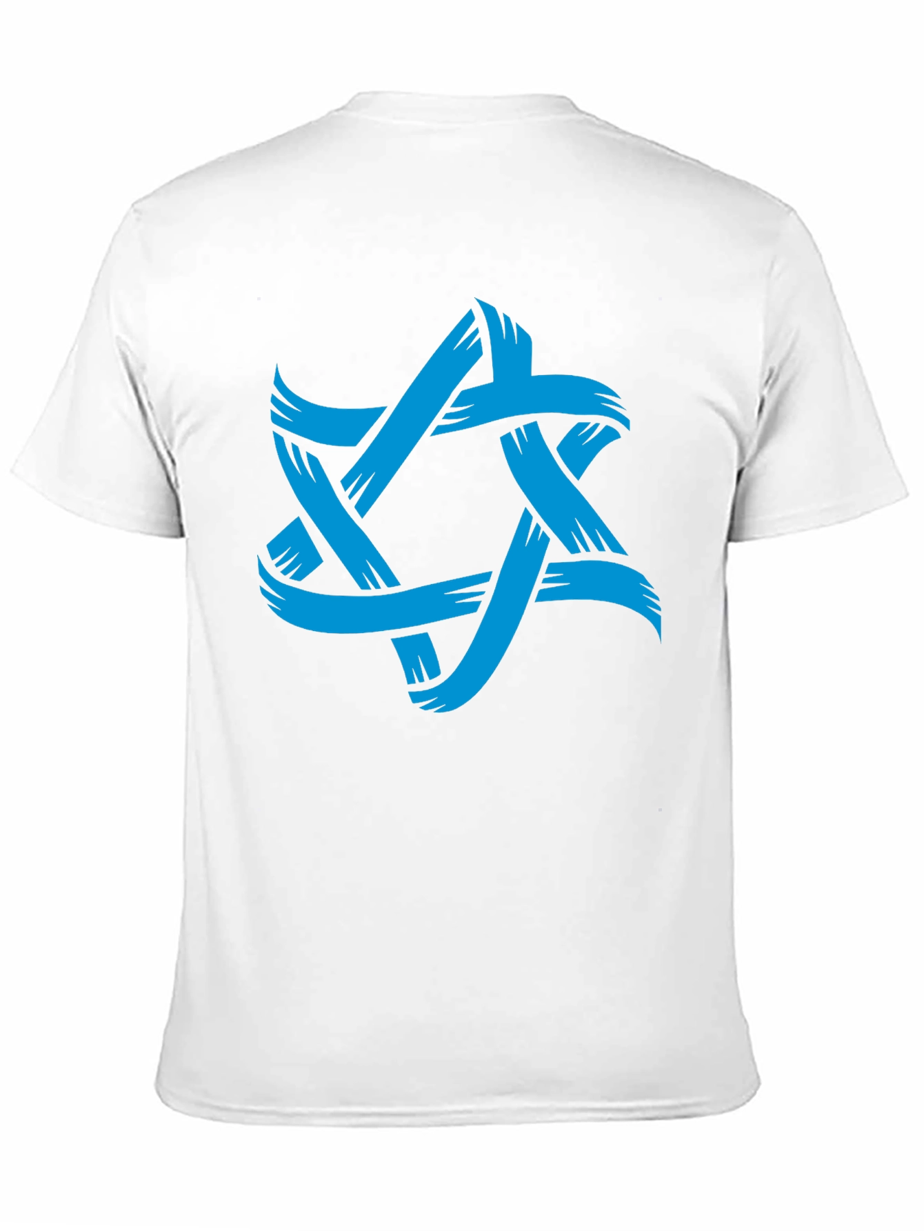 Mens Black T-Shirt with Blue Star Graphic