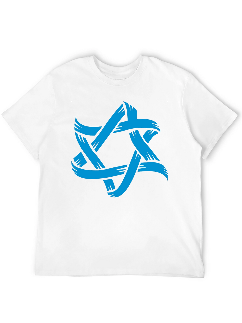 Mens Black T-Shirt with Blue Star Graphic