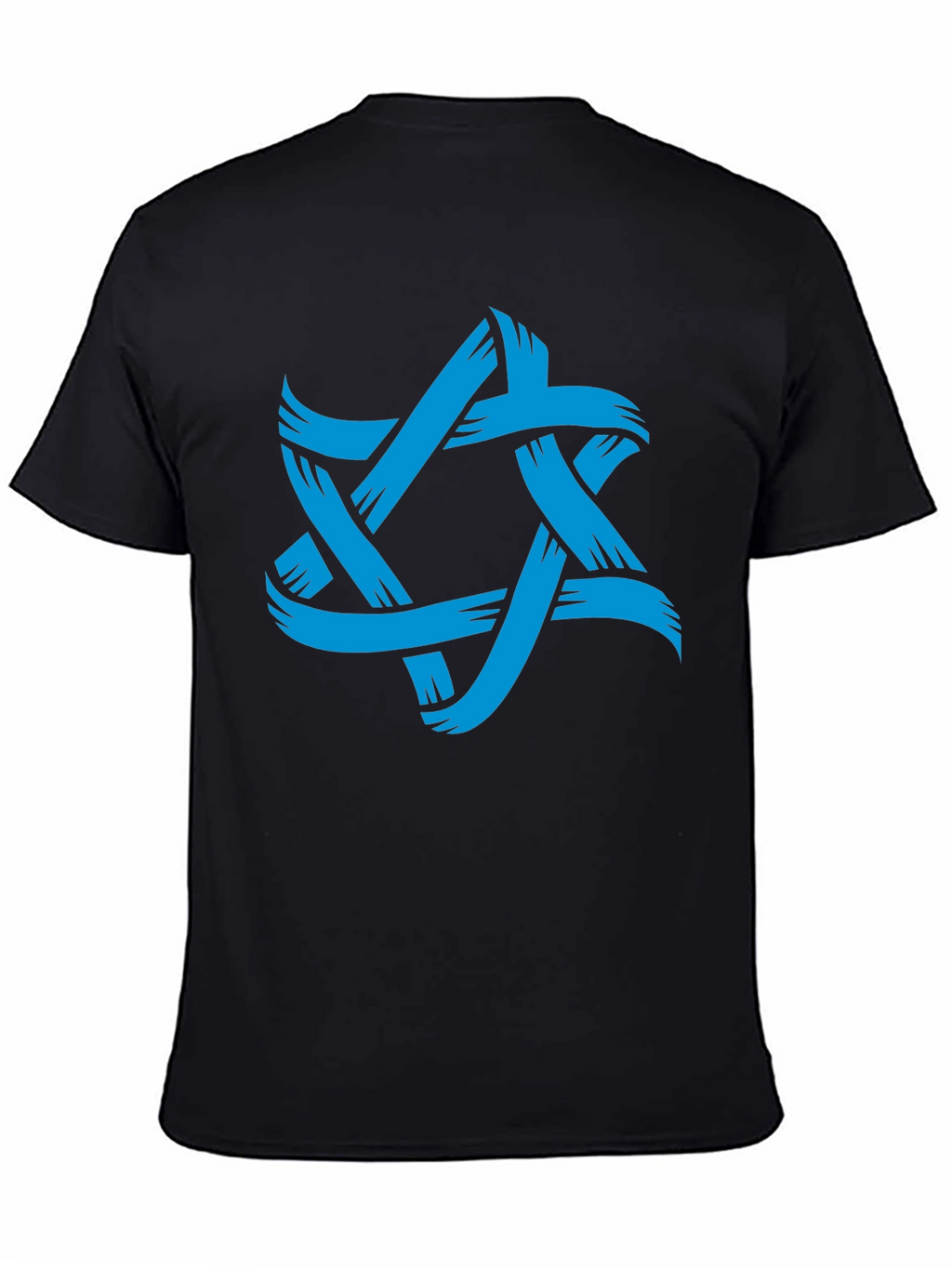 Mens Black T-Shirt with Blue Star Graphic