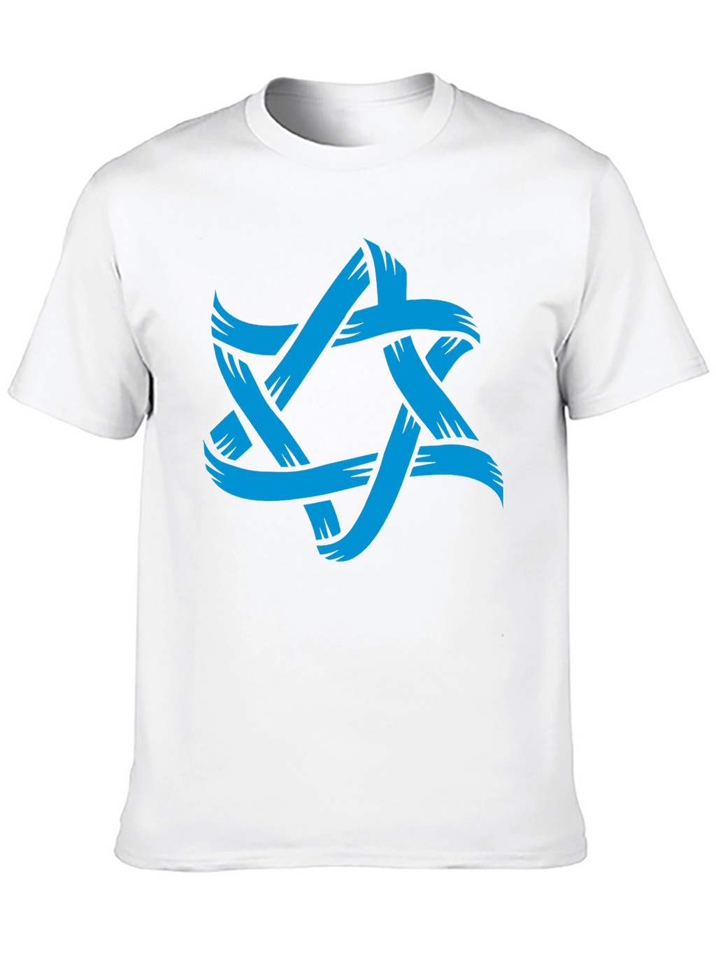 Mens Black T-Shirt with Blue Star Graphic
