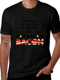 Bacon Lover T-Shirt: Exercise Eggs Bacon Funny Tee