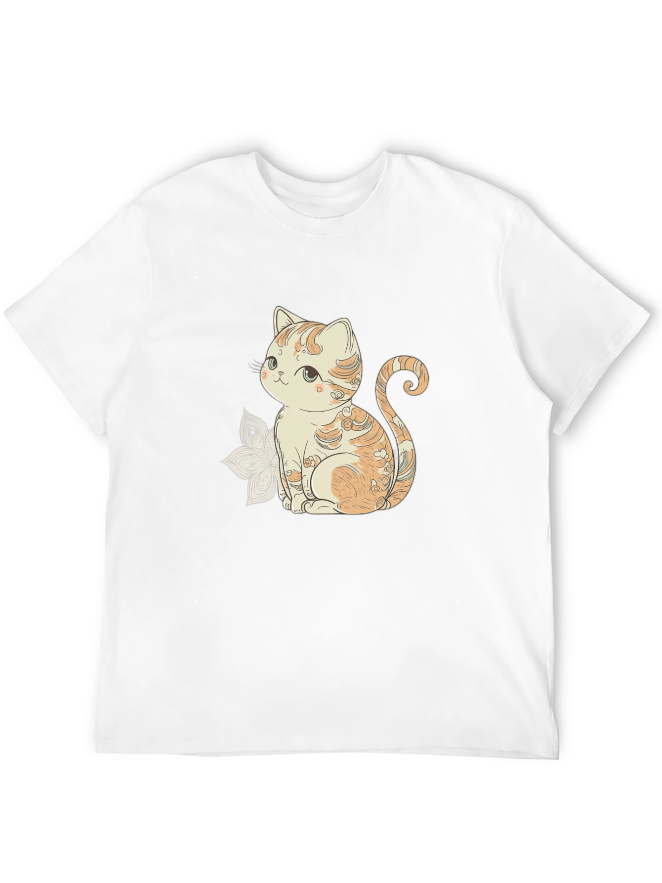 Cute Cat Graphic Black T-Shirt