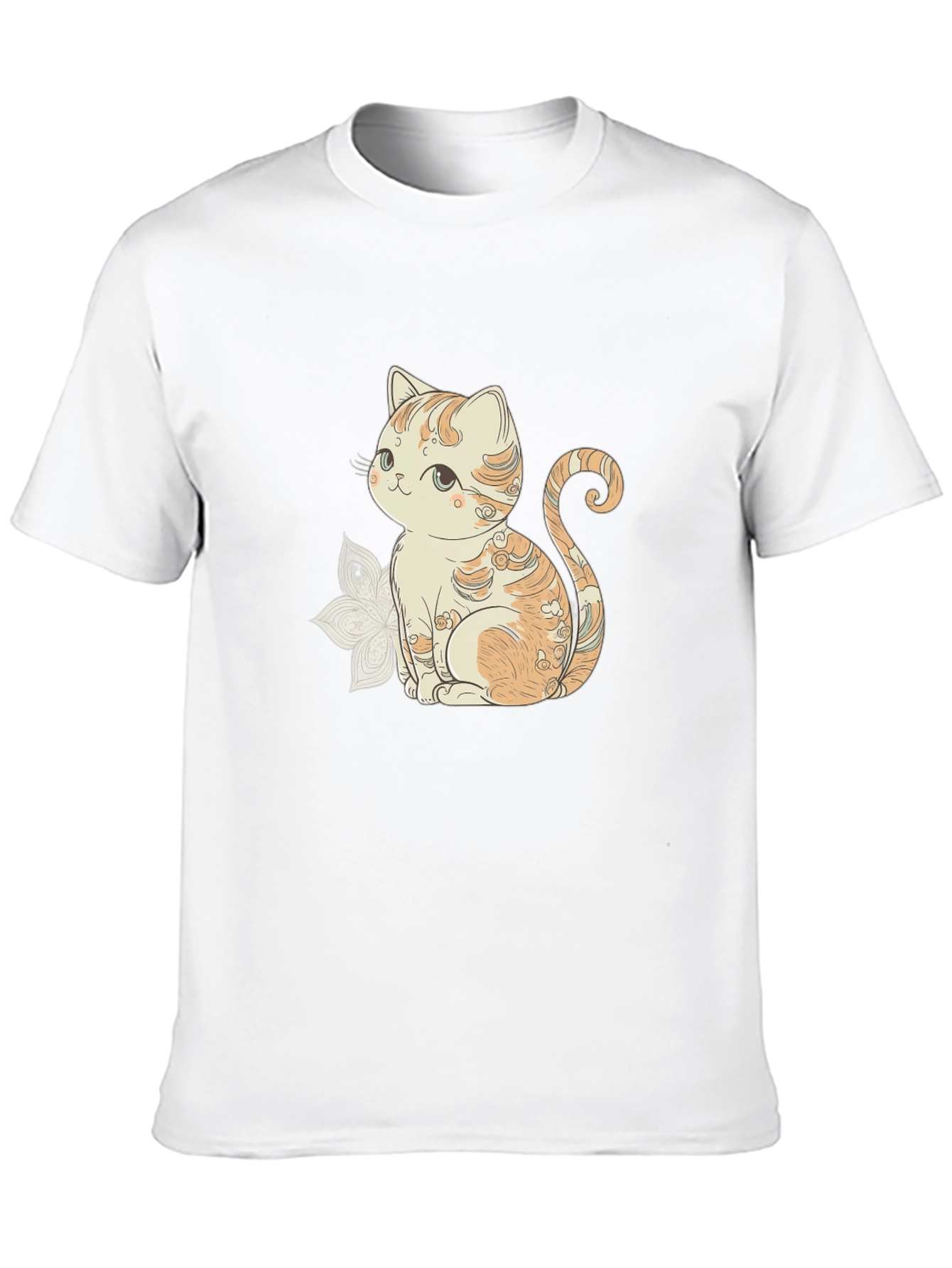 Cute Cat Graphic Black T-Shirt